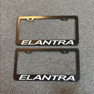 Hyundai Elantra Black Metal License Plate Frame Set